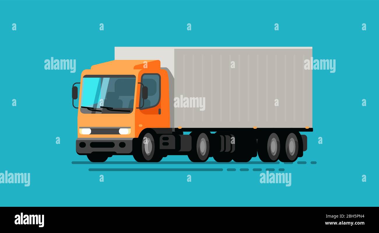 Camion, camion. Illustration du déplacement, du service de livraison, du vecteur de transport Illustration de Vecteur