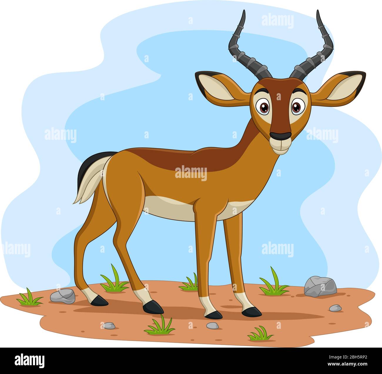 Bande dessinée impala sur le terrain Illustration de Vecteur