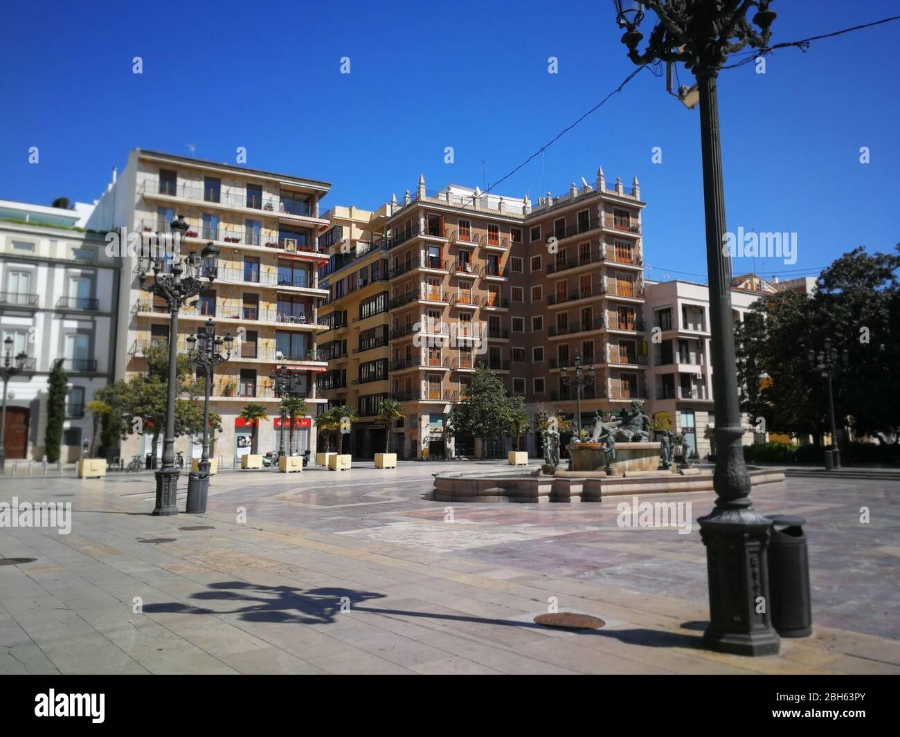 Rues vides de Valence, Espagne, en raison du verrouillage du coronavirus Banque D'Images