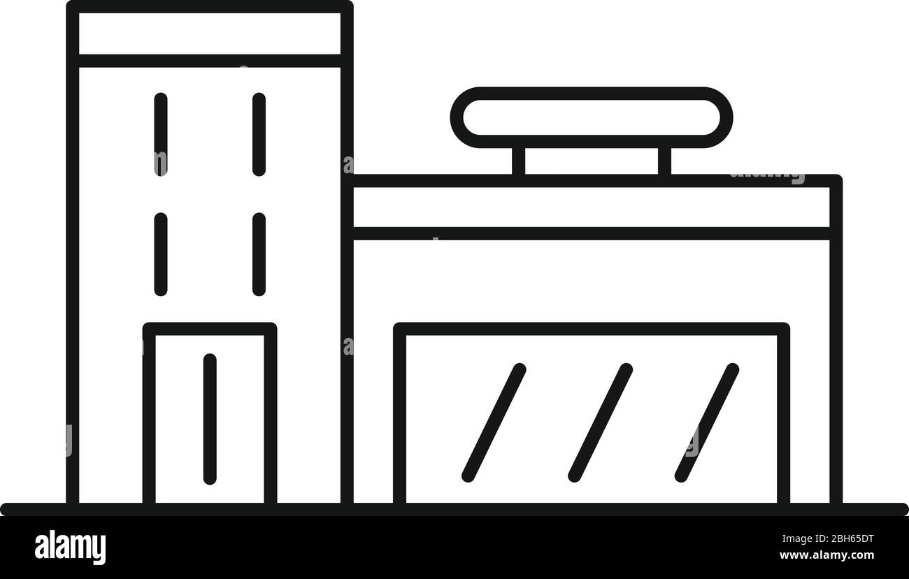 Icône du magasin du centre d'exposition. Grandes lignes du centre d'exposition, icône vectorielle pour la conception de sites Web isolée sur fond blanc Illustration de Vecteur