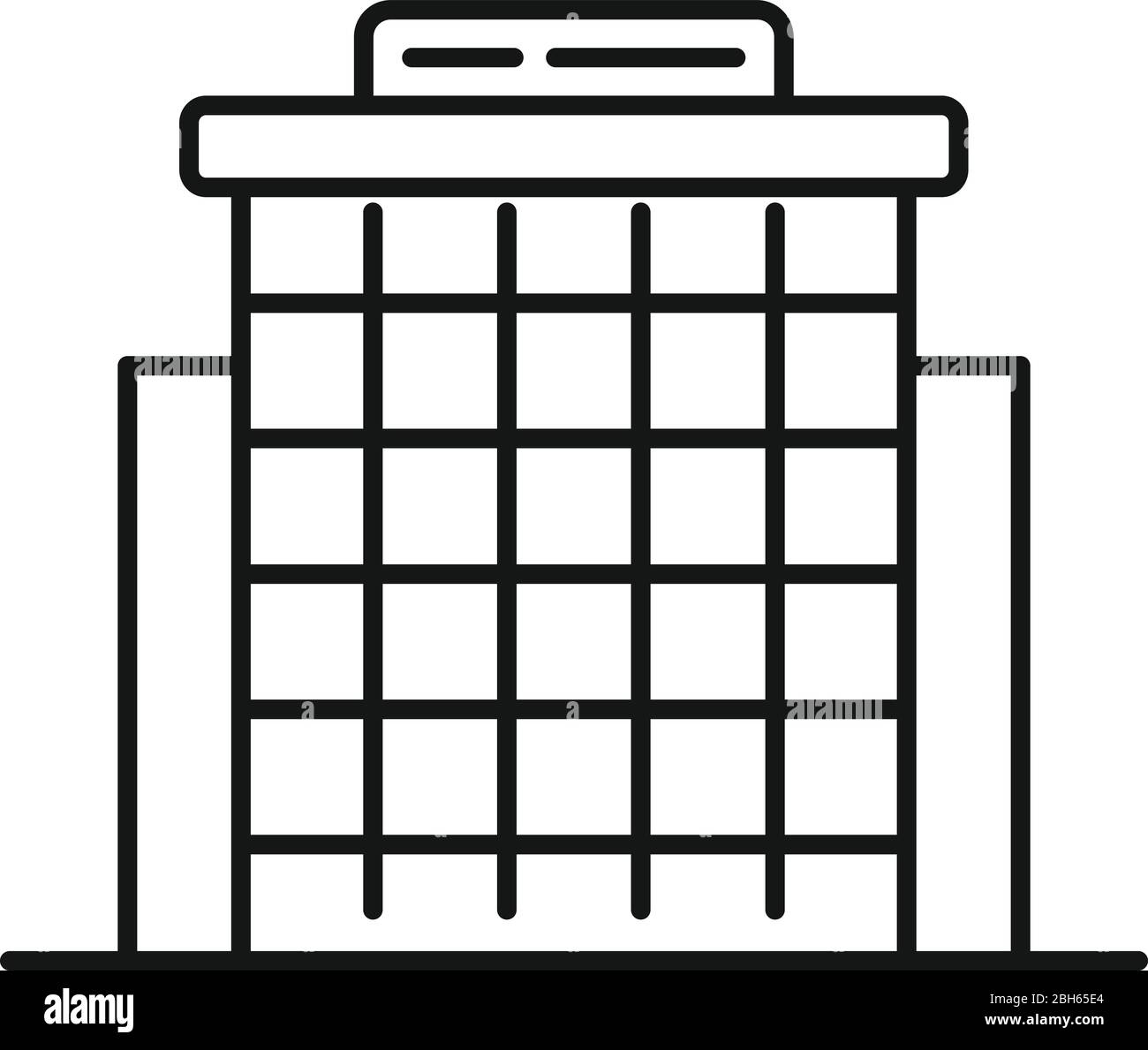 Icône du centre d'exposition en verre. Contour verre exposition centre icône vectoriel pour la conception de sites Web isolé sur fond blanc Illustration de Vecteur