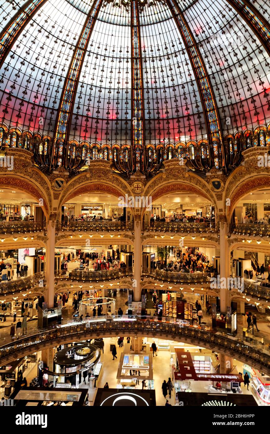 Galeries Lafayette Haussman, Paris, France Banque D'Images