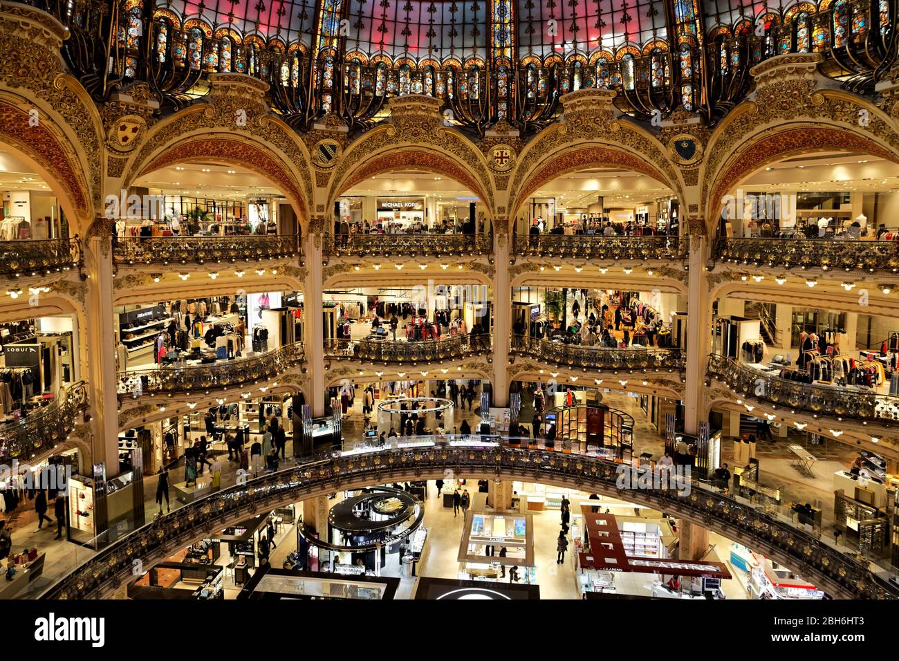 Galeries Lafayette Haussman, Paris, France Banque D'Images