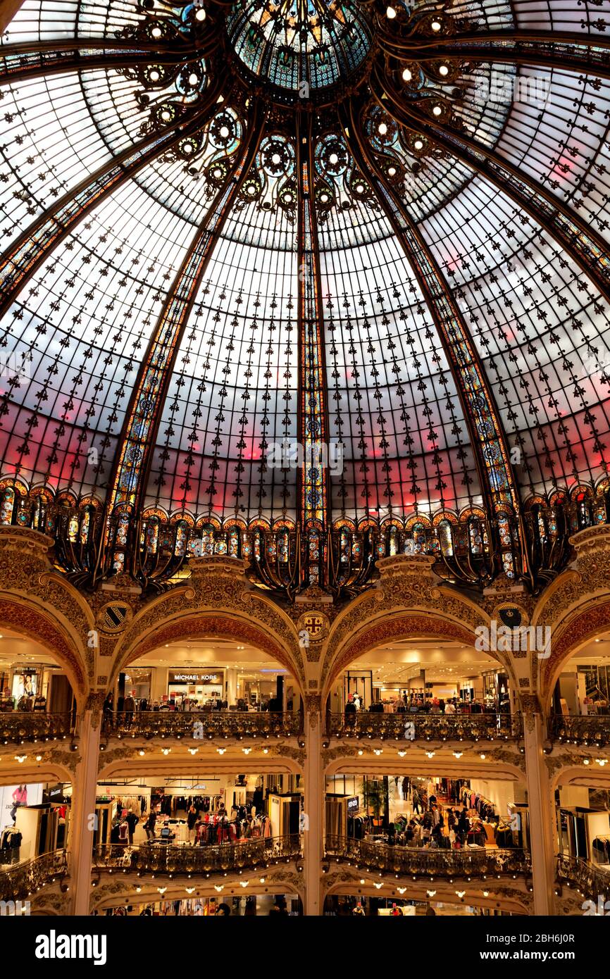 Galeries Lafayette Haussman, Paris, France Banque D'Images