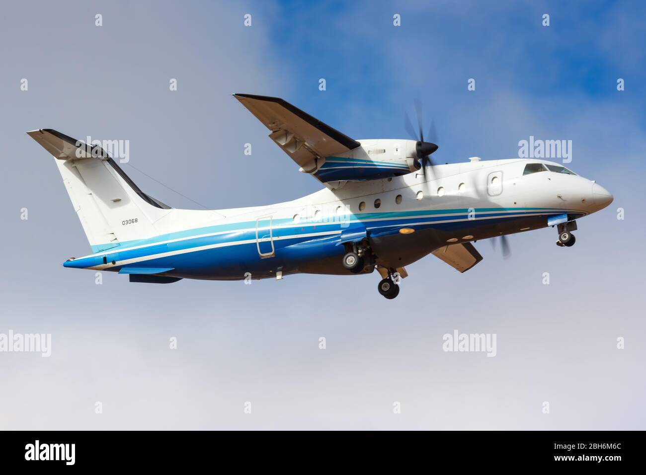 Gran Canaria, Espagne – 24 novembre 2019 : avion Wolfhound de l'armée de l'air américaine Dornier C-146 A à l'aéroport de Gran Canaria (LPA) en Espagne. Banque D'Images