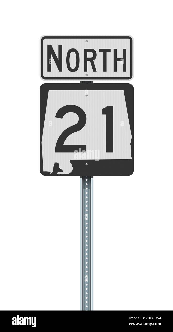 Illustration vectorielle du panneau de la route de l'Alabama State Highway sur un poste métallique Illustration de Vecteur