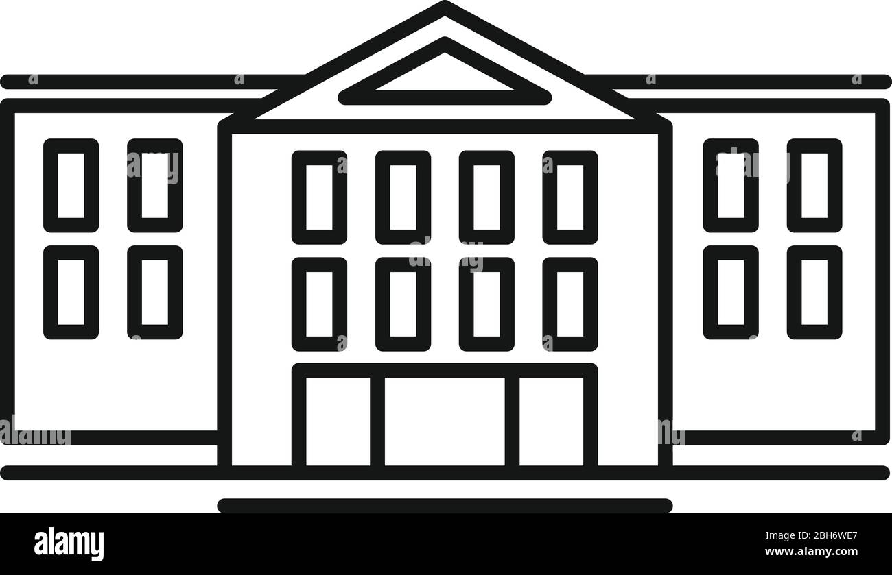Icône du centre d'exposition avant. Contour de l'icône vectorielle du centre d'exposition avant pour la conception de sites Web isolés sur fond blanc Illustration de Vecteur