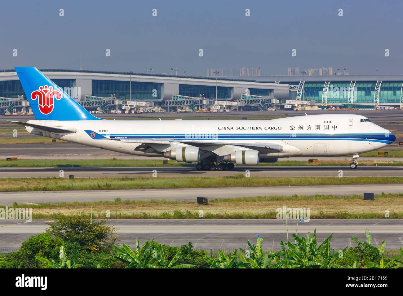 Guangzhou, Chine – 25 septembre 2019 : avion Boeing 747-400 F de China Southern Cargo à l'aéroport de Guangzhou (CAN) en Chine. Banque D'Images