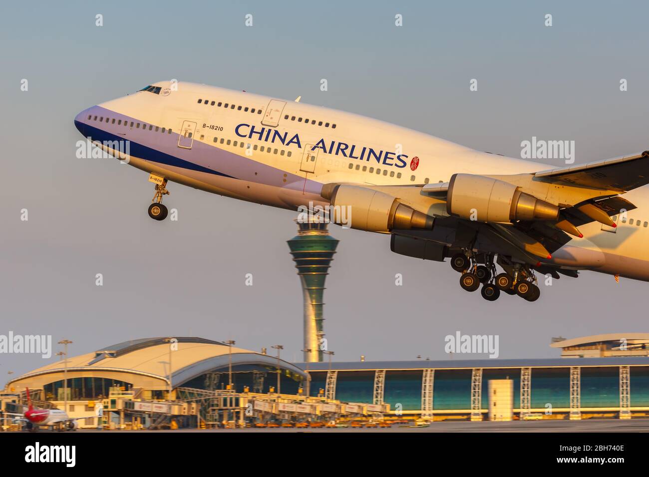 Guangzhou, Chine – 23 septembre 2019 : avion Boeing 747-400 de China Airlines à l'aéroport de Guangzhou (CAN) en Chine. Banque D'Images