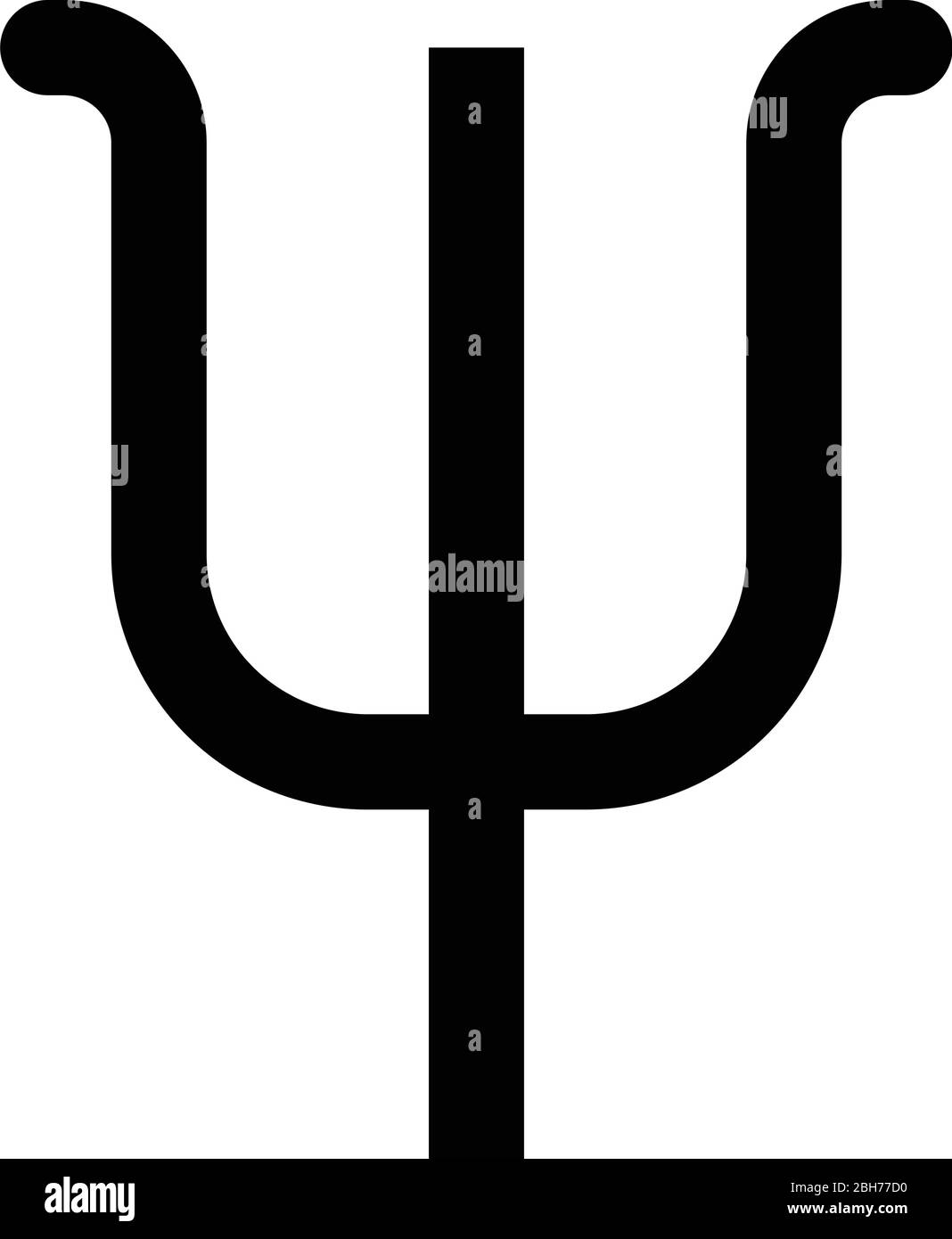 Psi symbole grec petite lettre minuscule icône de police noir illustration vectorielle couleur plate image simple Illustration de Vecteur