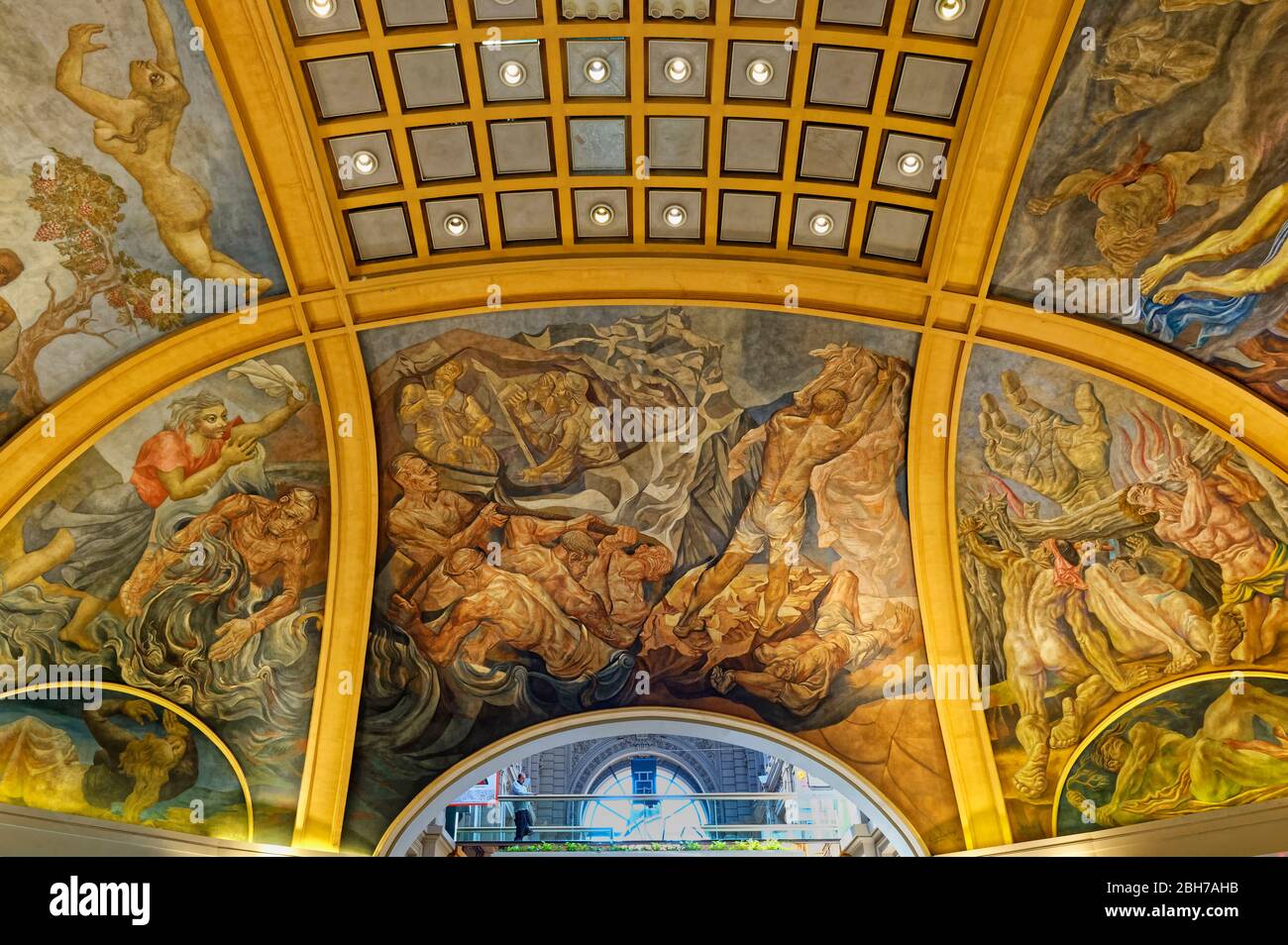 Élégant centre commercial Pacifico, Painted Central Dome, Florida Street, Buenos Aires, Argentine Banque D'Images