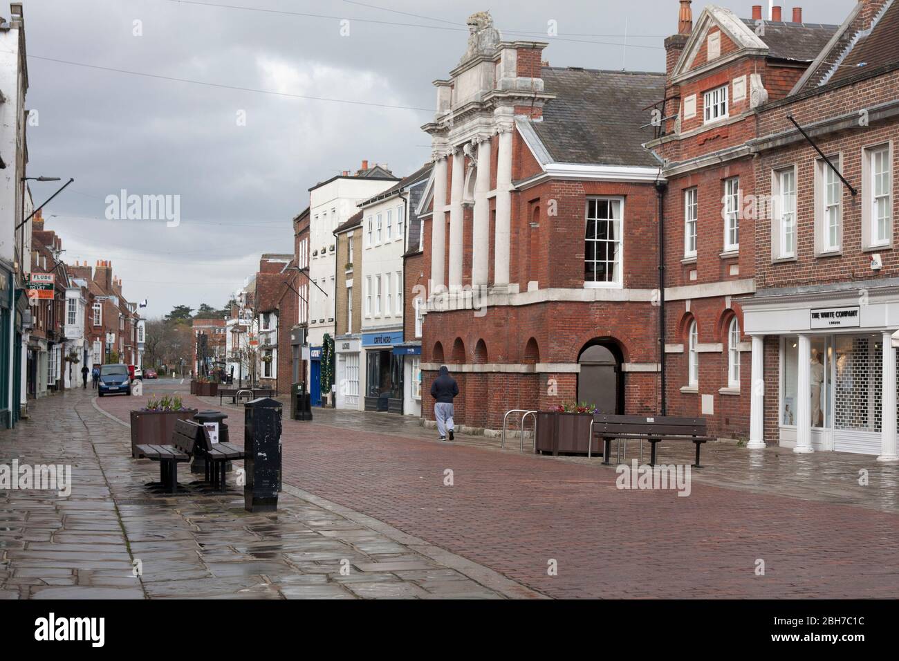 North Street Chichester est vide pendant le verrouillage du coronavirus, West Sussex, Angleterre, mars 2020 Banque D'Images