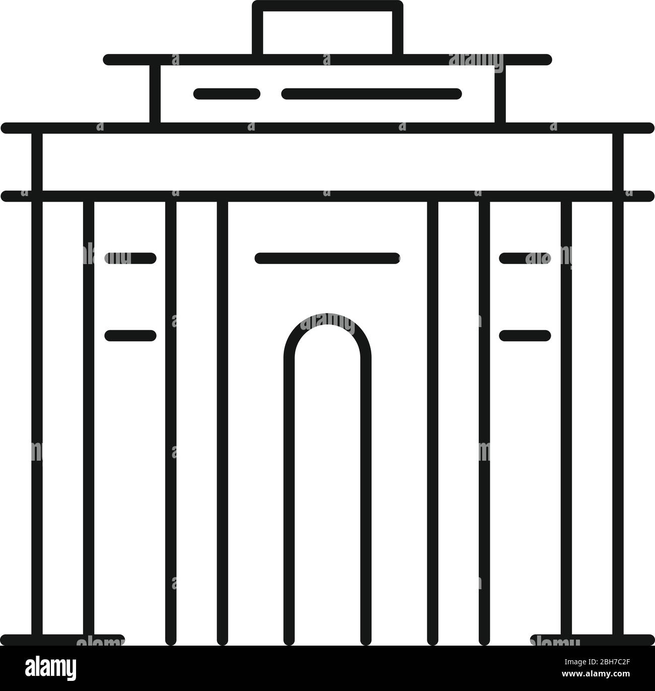 Icône du centre d'exposition. Contour du centre d'exposition icône vectorielle pour la conception de sites Web isolée sur fond blanc Illustration de Vecteur