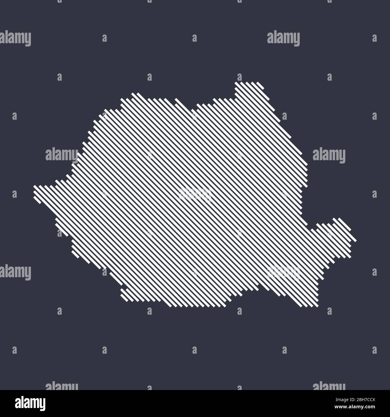 Carte stylisée de la diagonale de la Roumanie Illustration de Vecteur