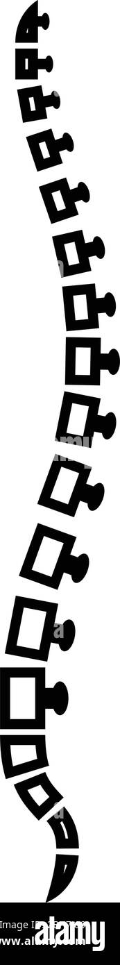 Rachis humain spinal vue latérale vertèbre dorsale des vertébrés icône contour noir illustration vectorielle image simple de style plat Illustration de Vecteur