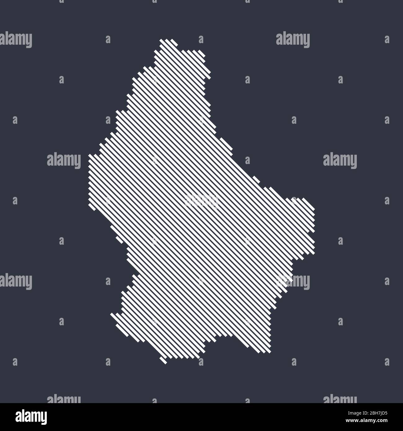 Carte stylisée simple en diagonale du Luxembourg Illustration de Vecteur