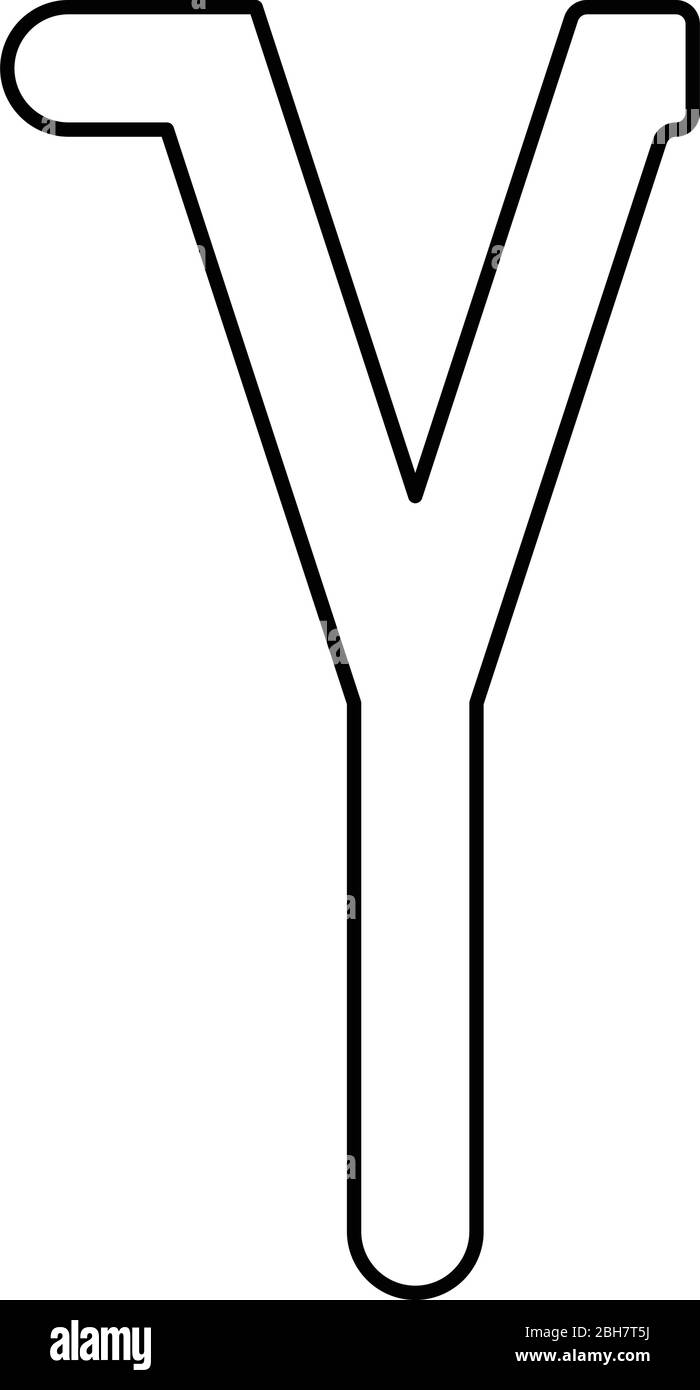 Gamma symbole grec petite lettre minuscule icône de police contour noir illustration vectorielle style plat image simple Illustration de Vecteur