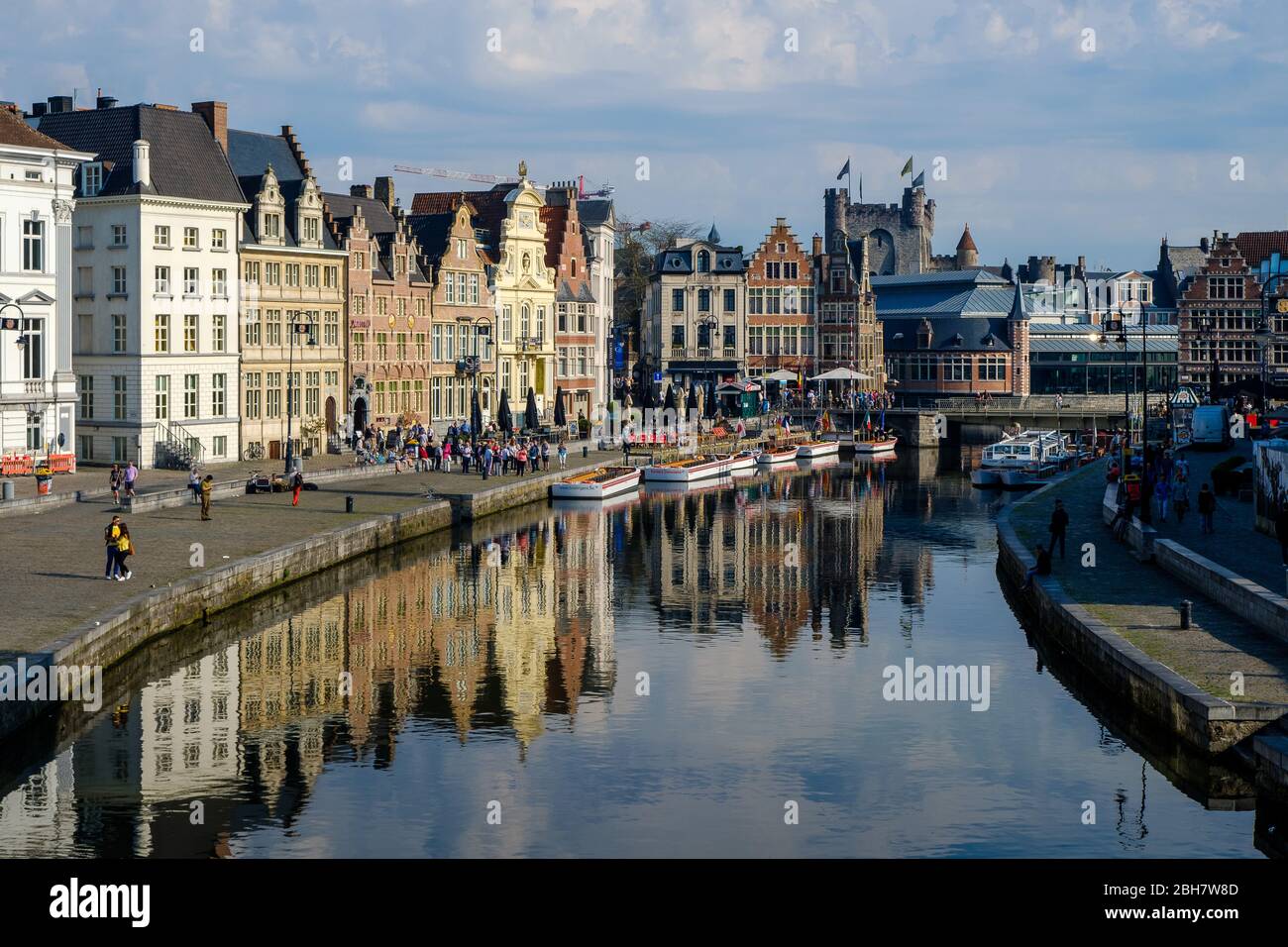 Korenlei du pont Sint-Michielsplein, Gand, Belgique Banque D'Images