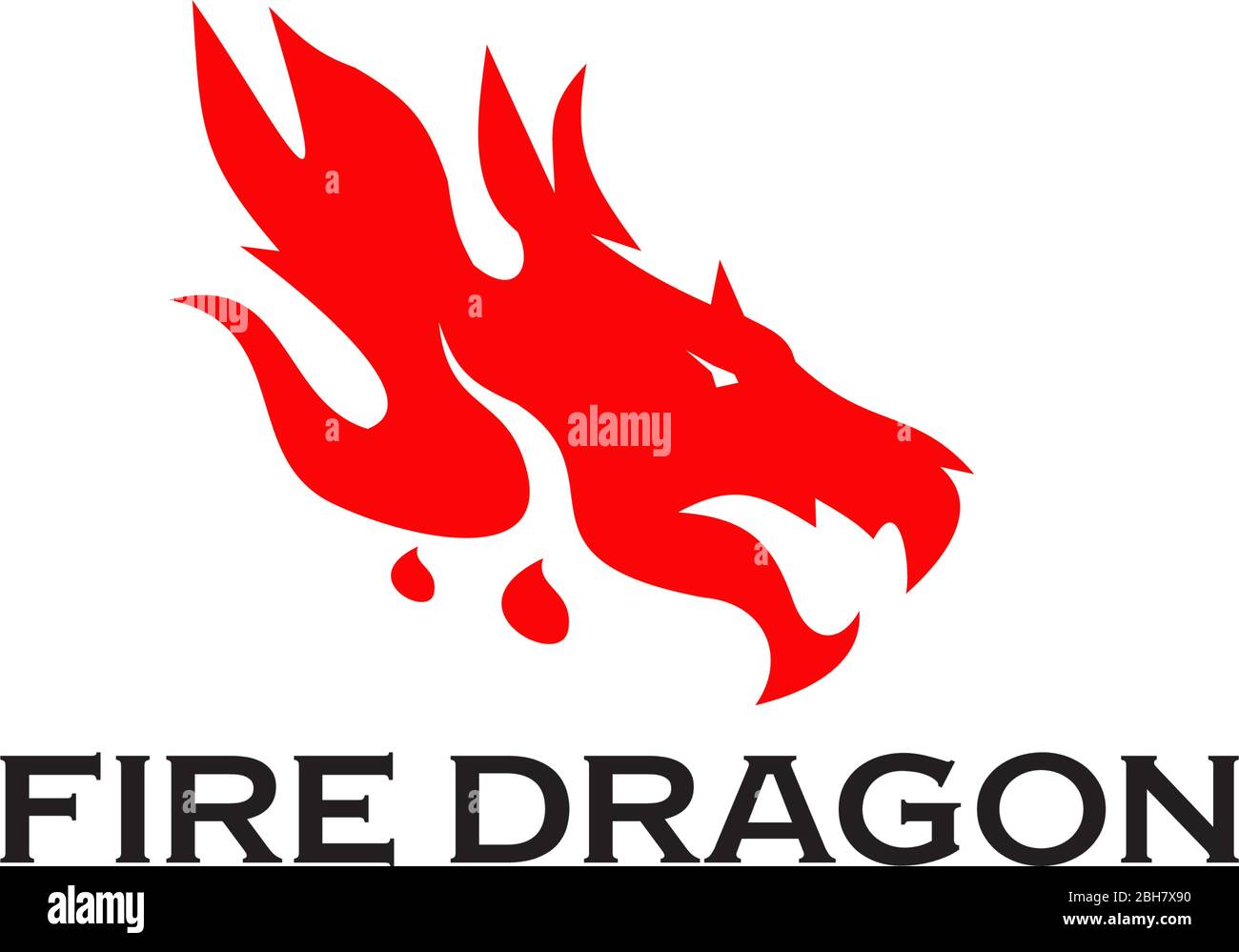 Modèle vectoriel de logo d'icône de dragon de feu Illustration de Vecteur