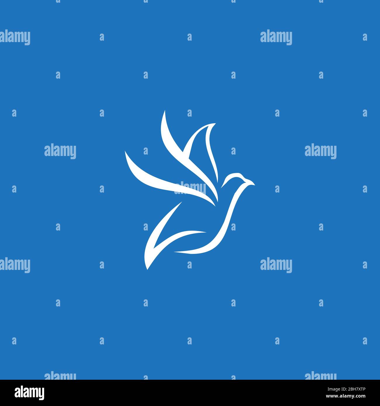 Modèle vectoriel de conception d'icône de logo de colombe blanc Illustration de Vecteur