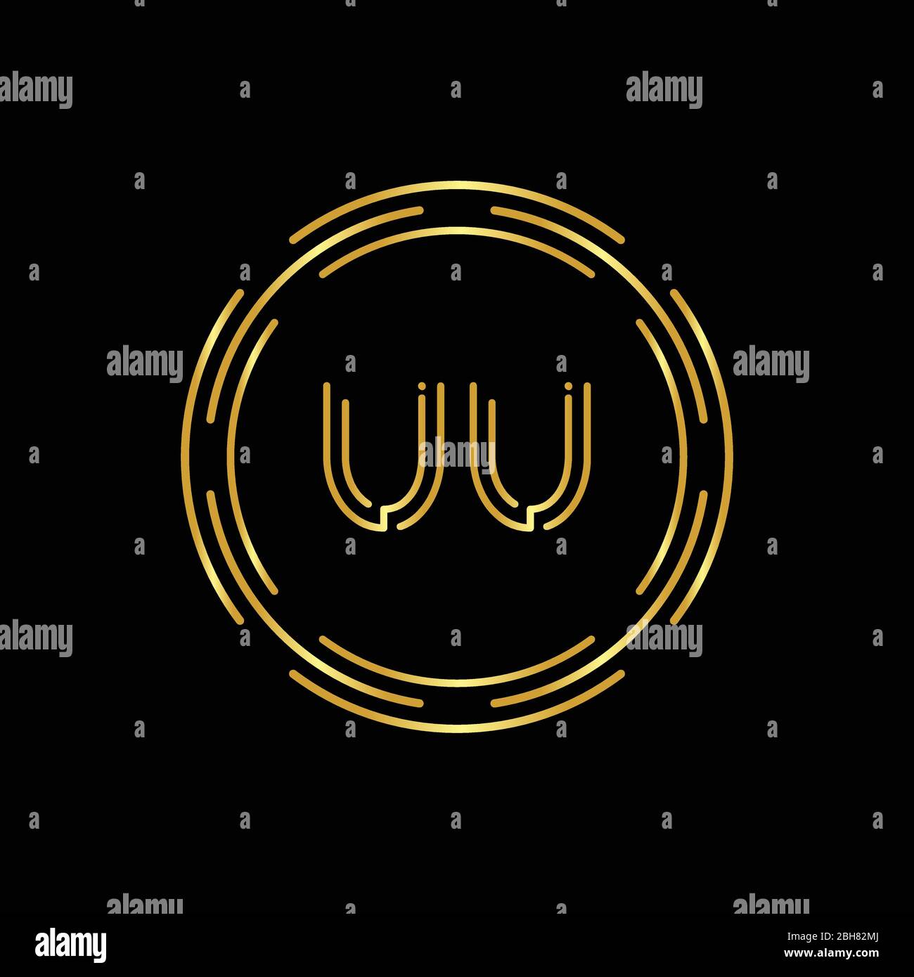 Logo UU initial modèle vectoriel de typographie créative. Design du logo UU de la lettre abstraite numérique Illustration de Vecteur
