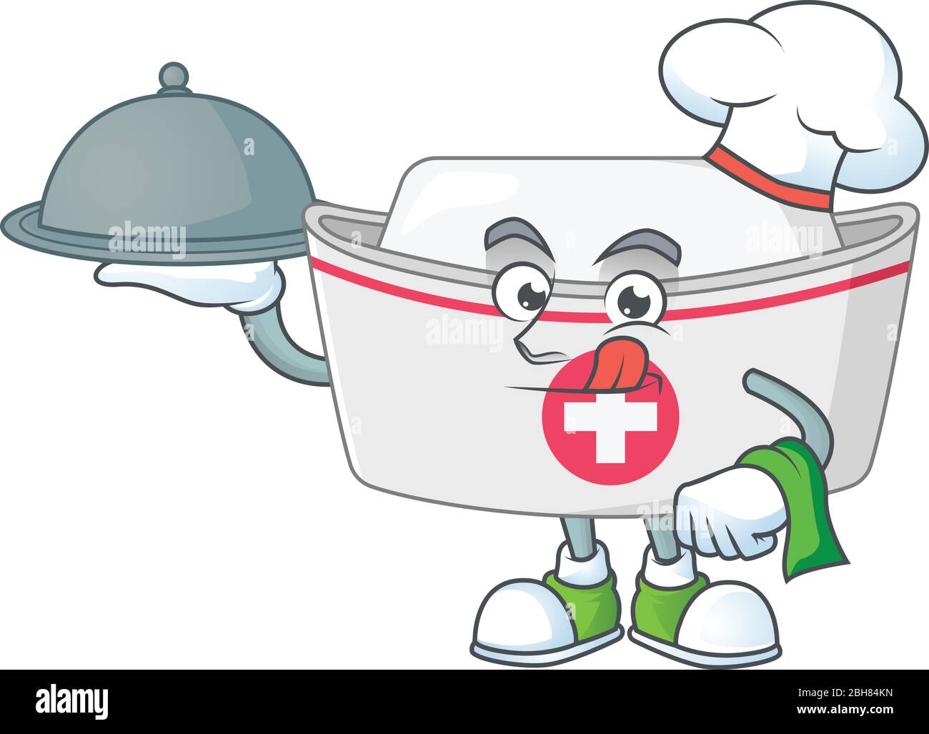 Un motif de dessin animé de chef de chapeau infirmière avec chapeau et  plateau Image Vectorielle Stock - Alamy