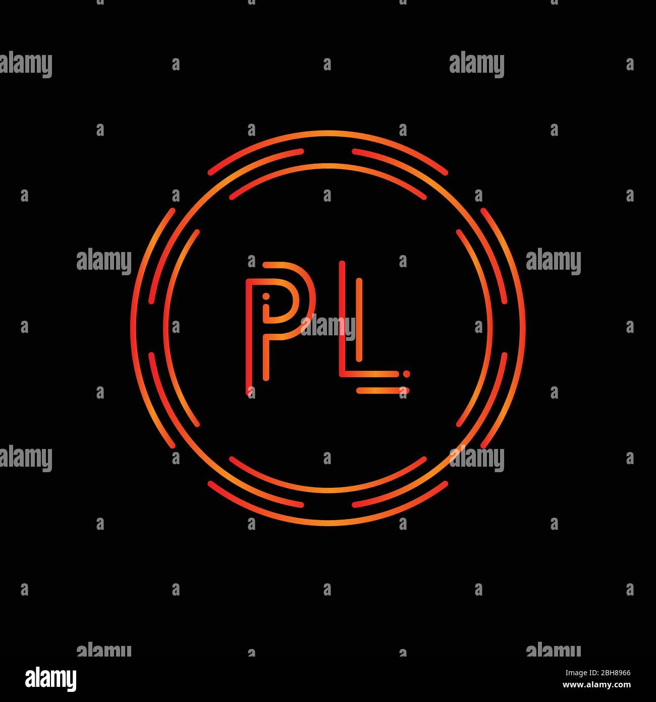 Lettre initiale PL Logo Design Vector Modèle. Conception de Logo Lettre PL Illustration de Vecteur