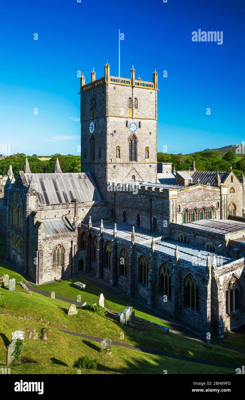 Cathédrale St Davids , Pembrokeshire, Pays de Galles, Royaume-Uni Banque D'Images