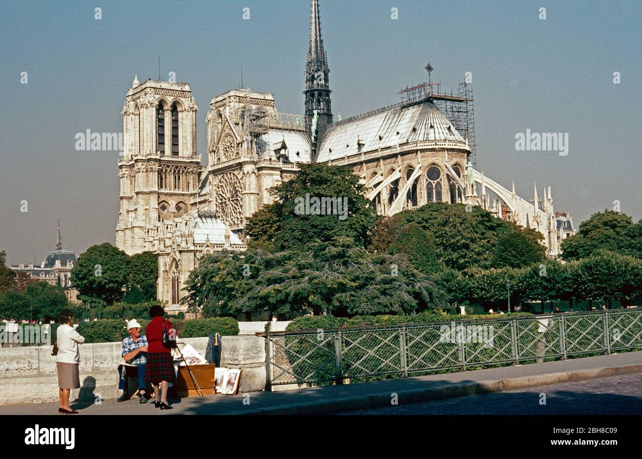 Notre Dame, octobre 1983, Paris, France Banque D'Images