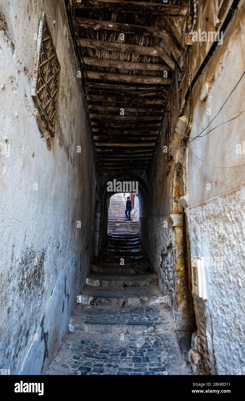 Argelia, Argel City, Alerg Kasbah, rue Banque D'Images