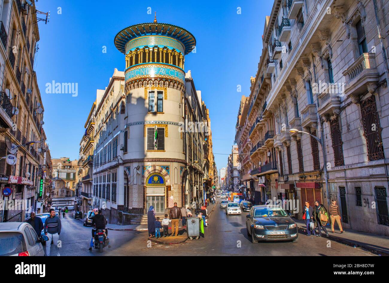 Argelia, ville d'Oran, rue Mohamed Khémisti Banque D'Images
