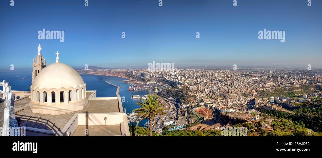 Argelia, ville d'Oran, panorama depuis la montagne Djebel Murdjadjo Banque D'Images