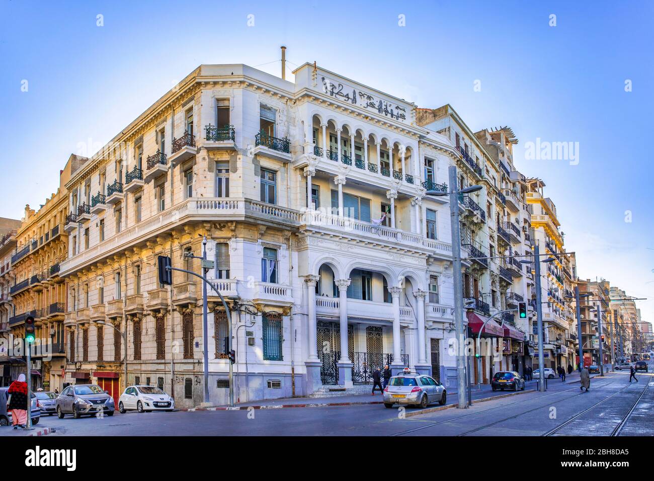 Argelia, Oran City, Boulevard, Emir Abdelkader, maison coloniale Banque D'Images