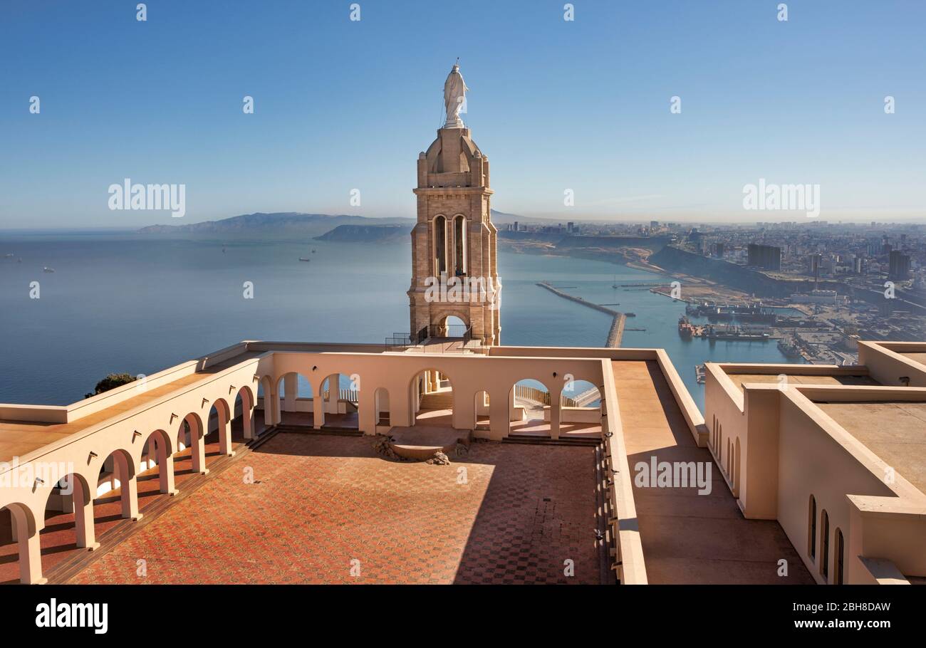 Argelia, ville d'Oran, église de Djebel Murjadjo montagne, panorama Banque D'Images