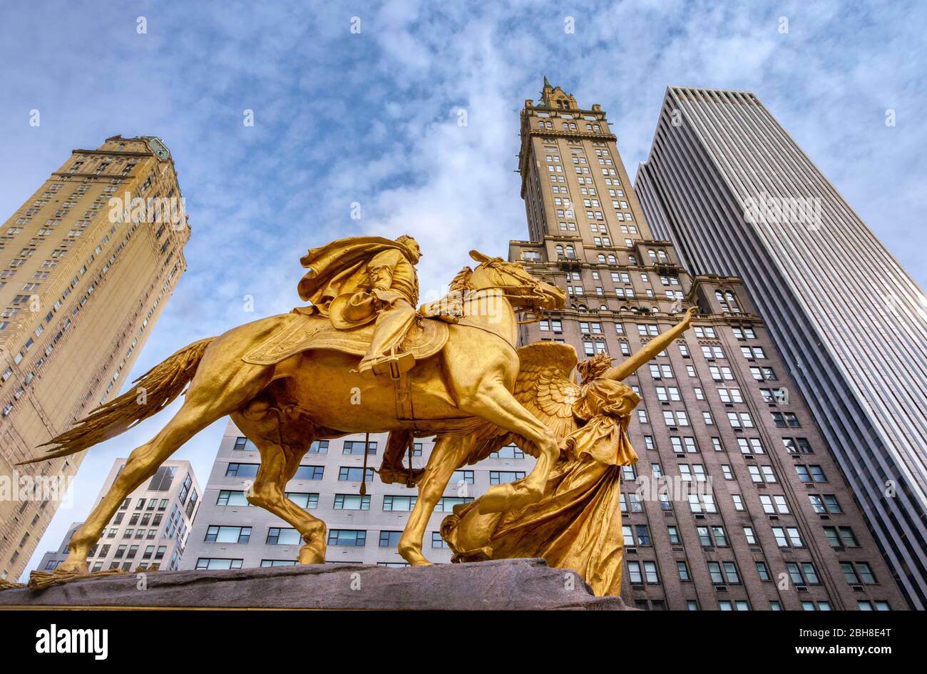 USA, New York City, Manhattan,William Tecumseh Monument de Grand Army Plaza, 5ème. Avenue Banque D'Images