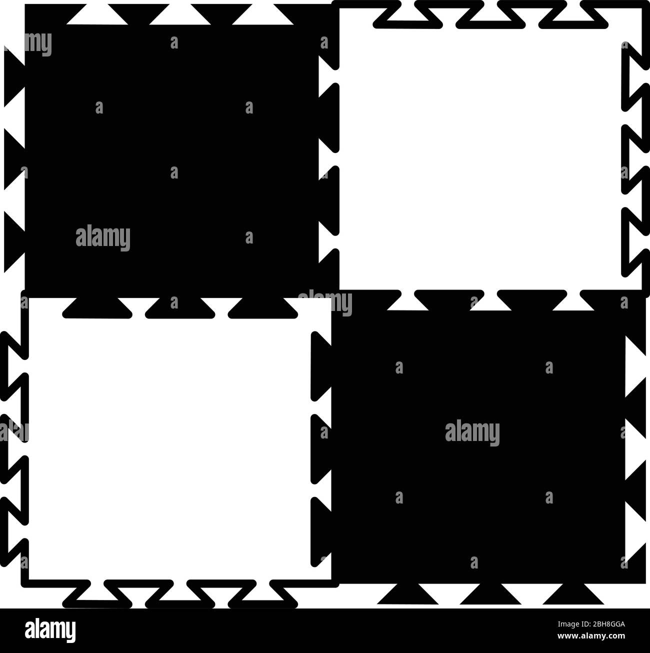 Puzzle sport mat avec mousse Play concept icône Tatami noir illustration vectorielle plate style simple image Illustration de Vecteur