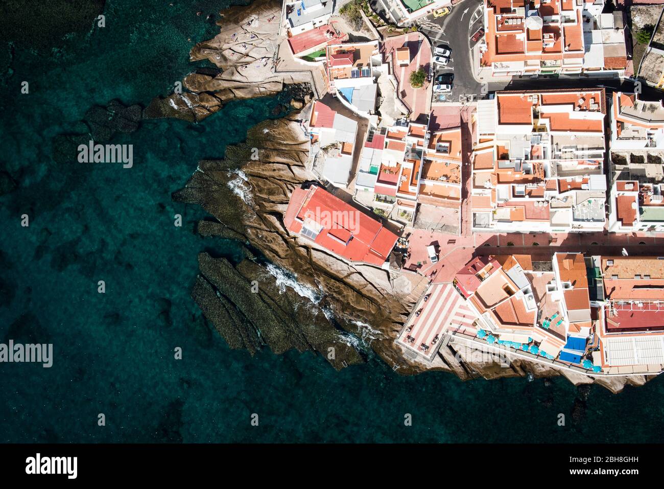 Île des Canaries Tenerife avec la côte ouest la Caleta à Adeje, Espagne Banque D'Images