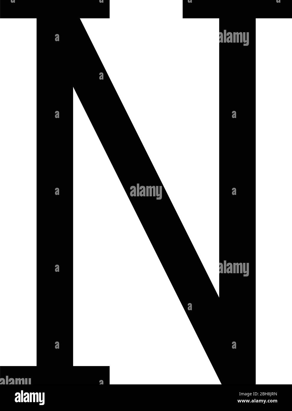 Nu grec symbole majuscule majuscule police majuscule icône noir couleur vecteur illustration style plat image simple Illustration de Vecteur