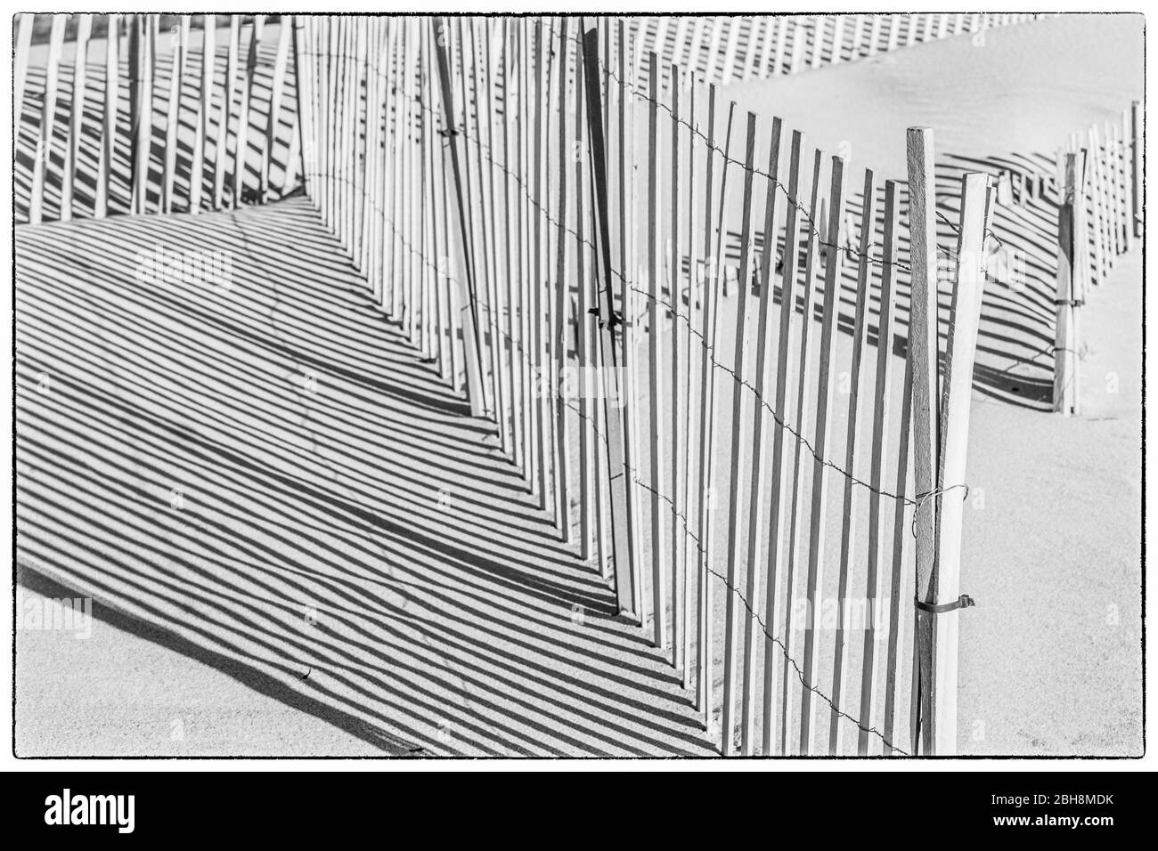 USA, New England, Massachusetts, Nantucket Island, Madaket Madaket, plages, de clôture et les ombres Banque D'Images