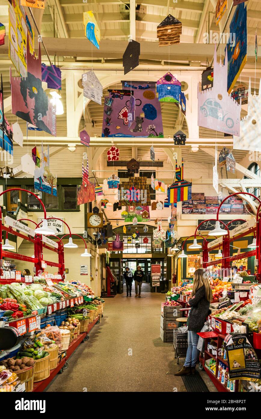 Canada, Nouveau-Brunswick, à Saint John, marché de la vieille ville, b. 1876, de l'intérieur Banque D'Images