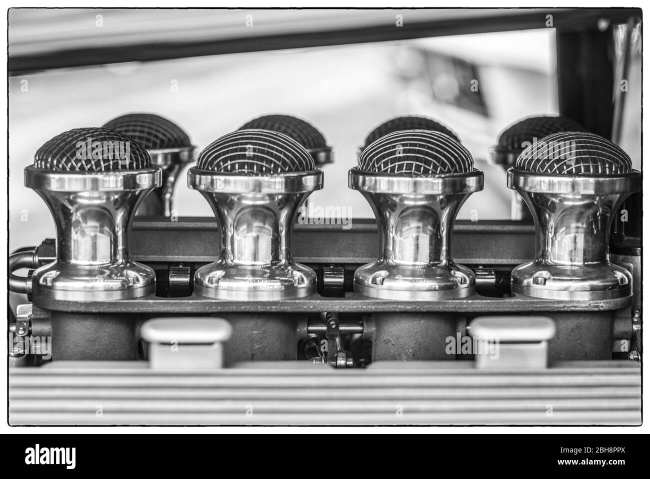 USA, Nouvelle-Angleterre, Massachusetts, Cape Ann, Gloucester, voiture ancienne, barres de coupe à tige chaude des années 1950 Banque D'Images