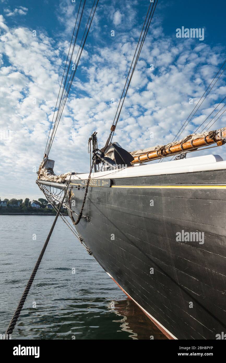 USA, New England, Massachusetts, Cape Ann, Gloucester Gloucester, de la Goélette la goélette Bluenose II Banque D'Images