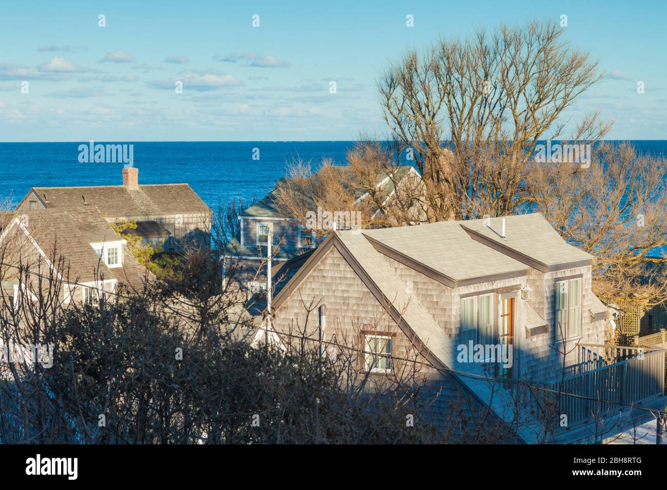 USA, New England, New Jersey, l'île de Nantucket, Siasconset, village cottages Banque D'Images