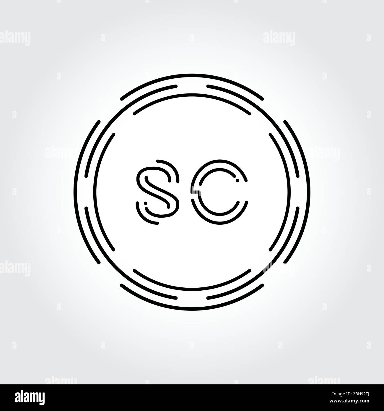 Modèle vectoriel de typographie créative de conception de logo SC initial. Illustration vectorielle du logo SC de la lettre abstraite numérique Illustration de Vecteur