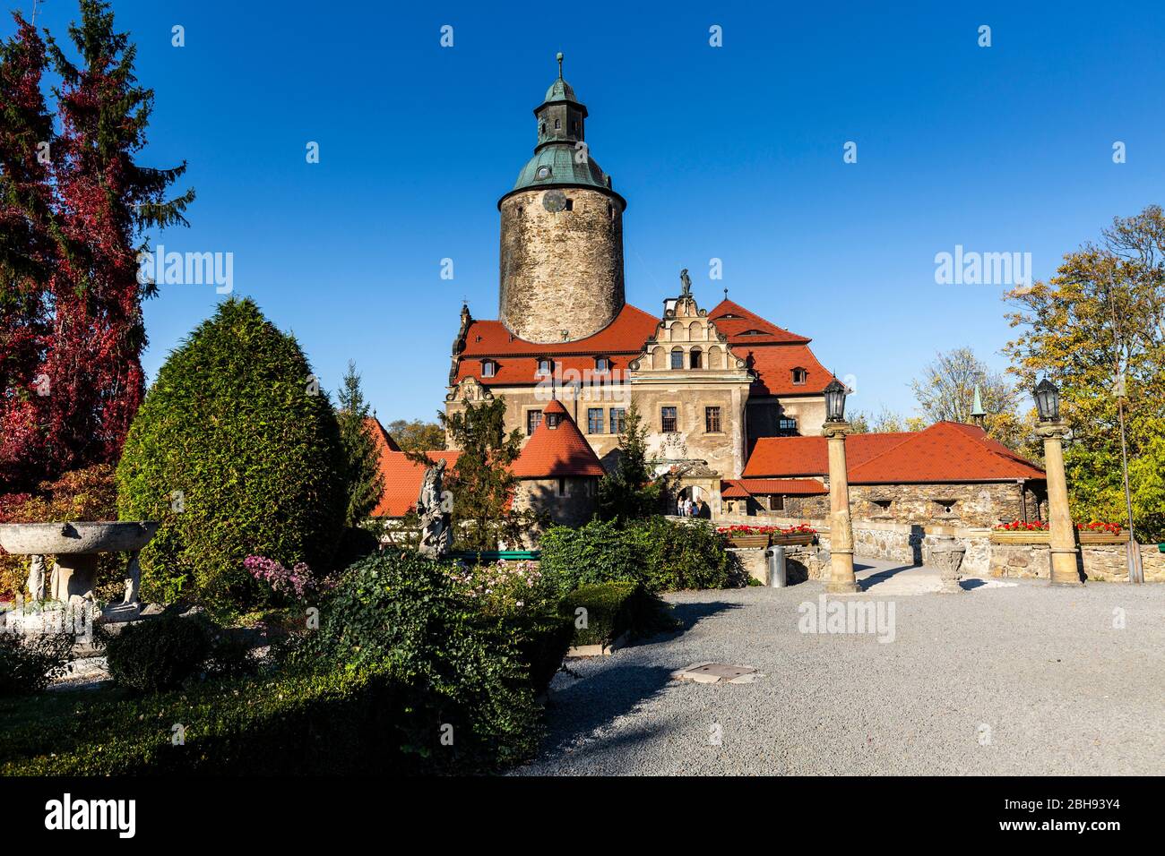 Europe, Pologne, Basse-Silésie, Château de Czocha / Tzschocha Banque D'Images