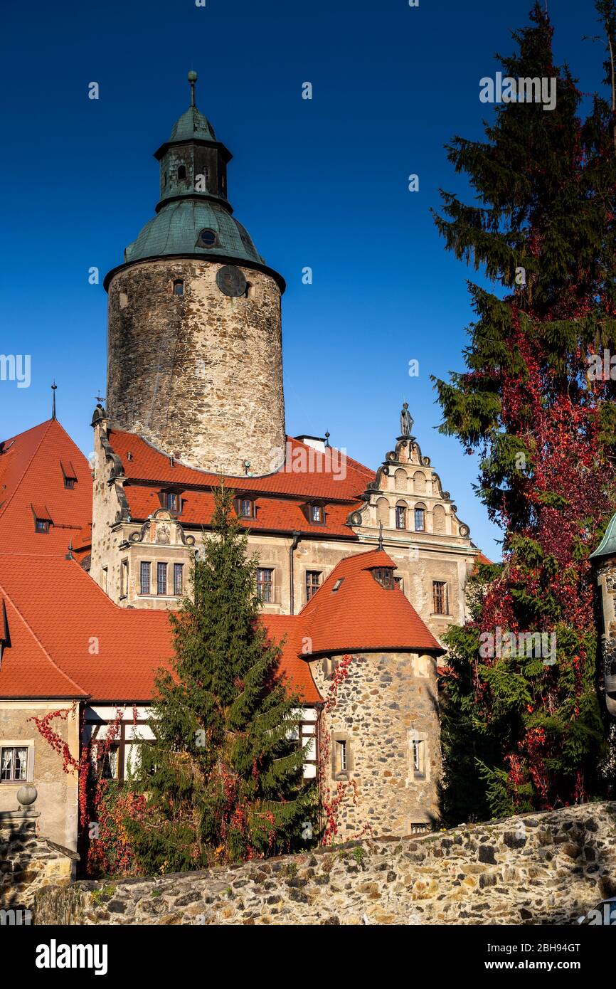 Europe, Pologne, Basse-Silésie, Château de Czocha / Tzschocha Banque D'Images