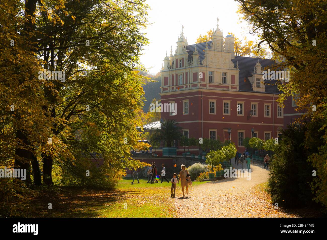 Europe, Allemagne, Parc Muskau / Parc Muzakowski / Parc Muskauer - Château Muskau Banque D'Images