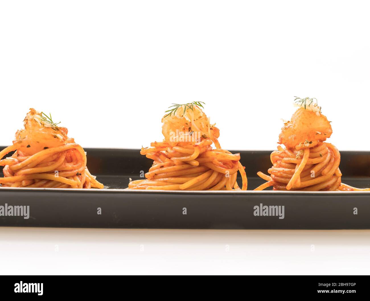 Photos de spaghetti aux crevettes Banque D'Images