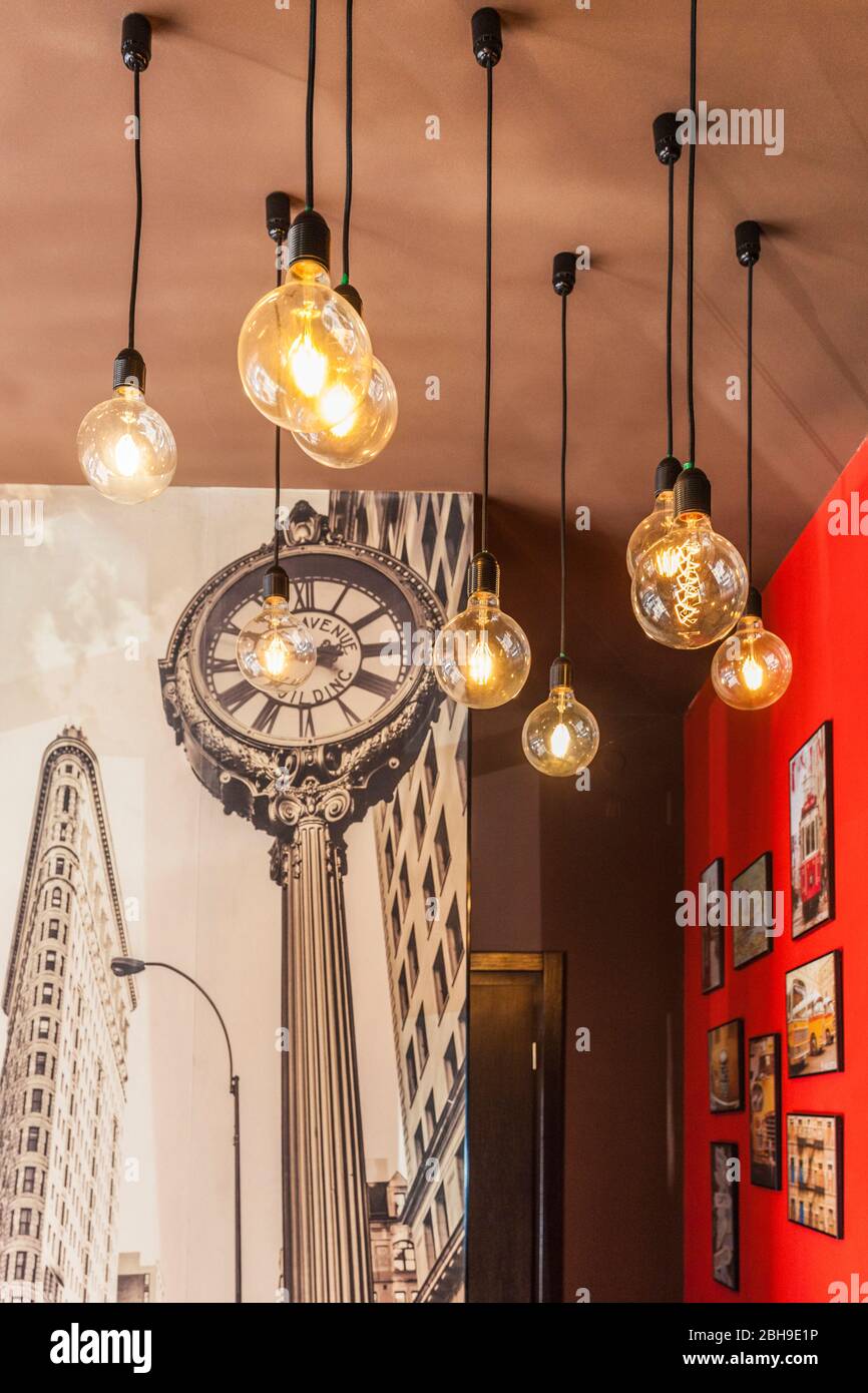 La Géorgie, Tbilissi, un restaurant moderne au décor intérieur Banque D'Images