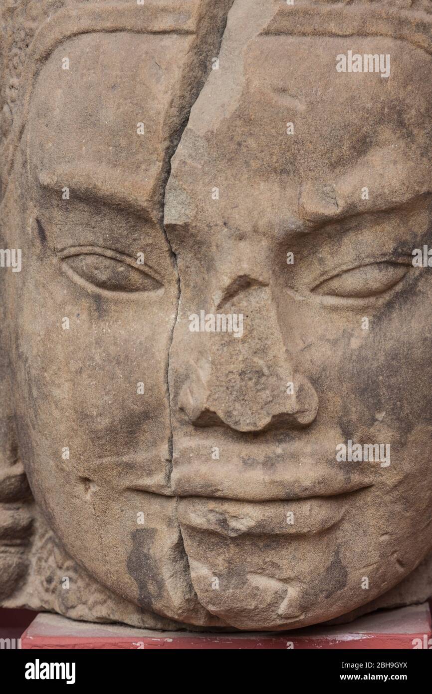 Cambodge, Phnom Penh, Musée National du Cambodge, de l'intérieur, de l'ère d'Angkor sculpture Banque D'Images